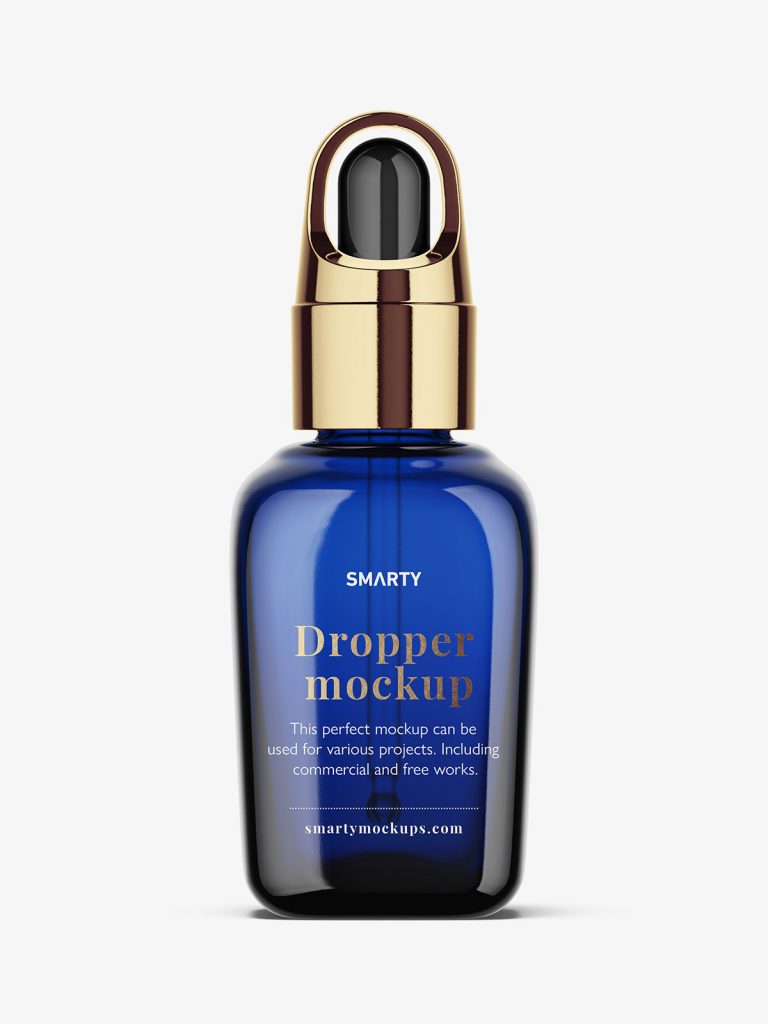 Elegant Blue Dropper Bottle Mockup Smarty Mockups