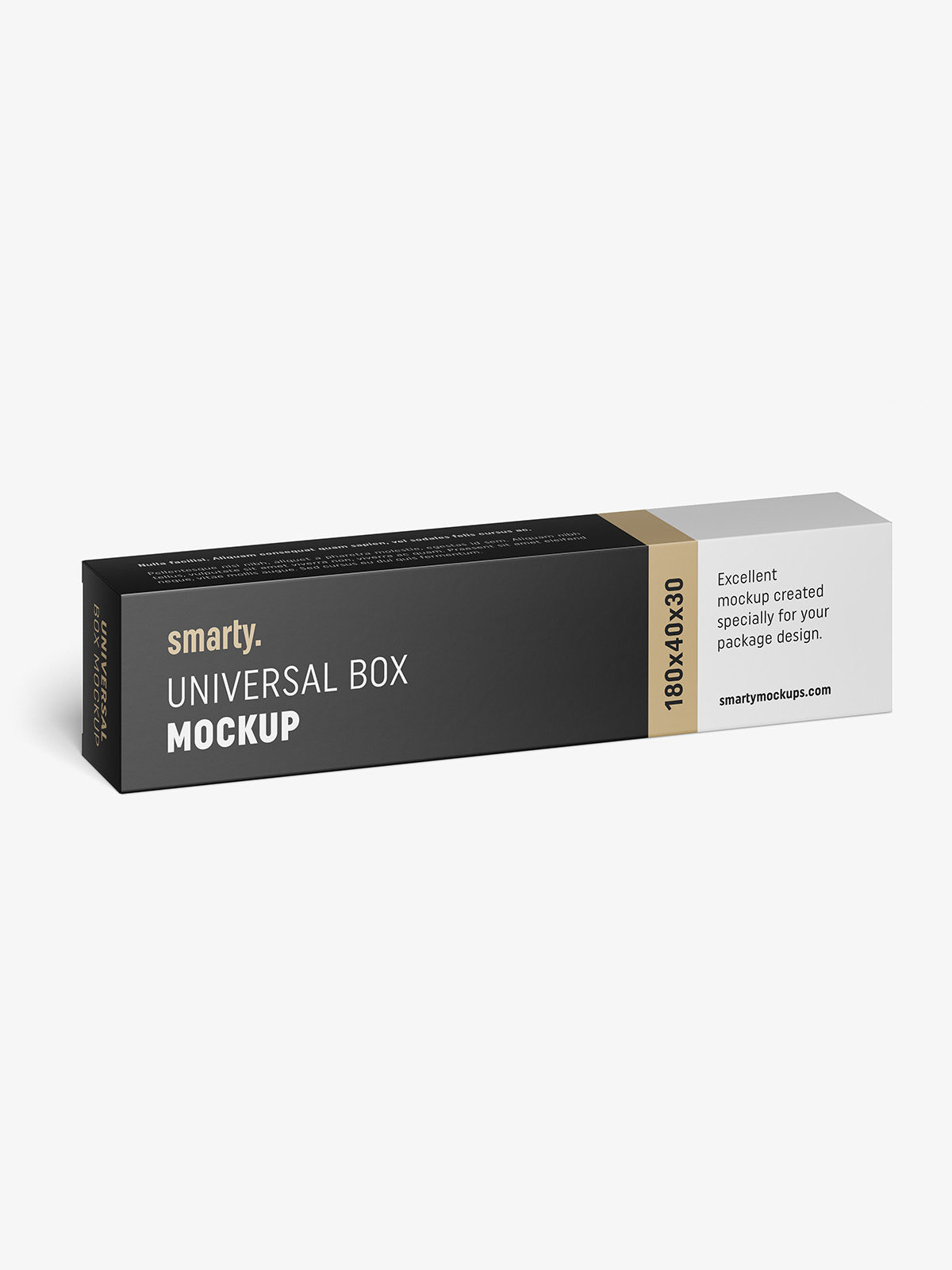Download Box Mockup 40x180x30 Horizontal Smarty Mockups