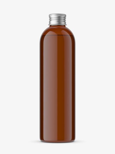 bottle with silver cap mockup