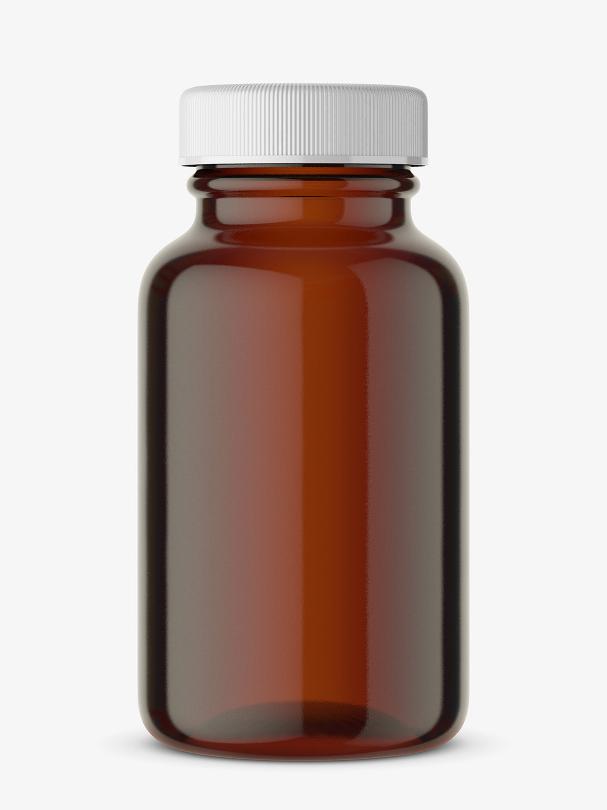 amber glass pill bottle packaging with