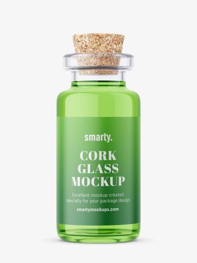 Cork glass bottle mockup / 8 ml - Smarty Mockups