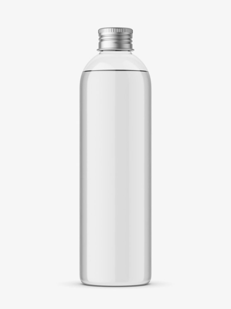 bottle with silver cap mockup