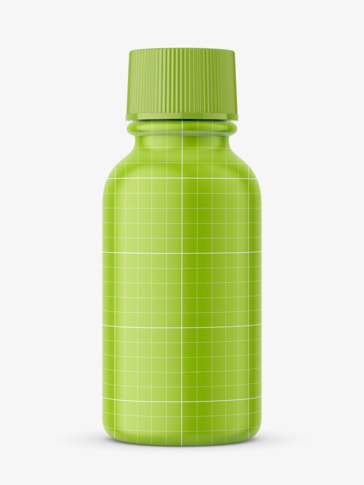 Transparent pharmacy bottle mockup