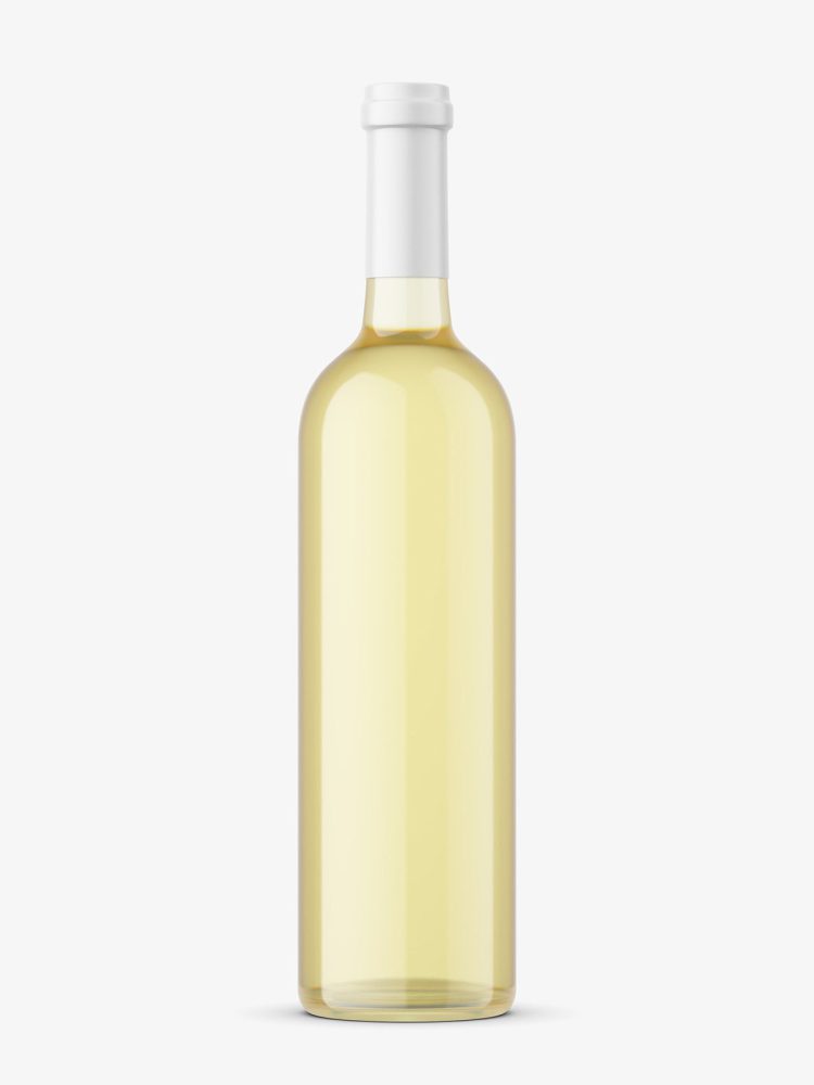white wine bottle mockup