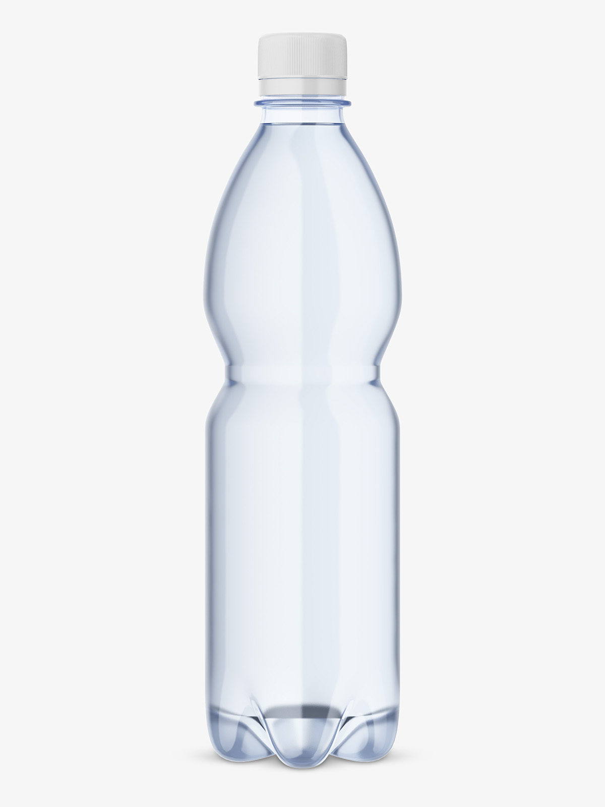 Glass bottle with mineral water mockup