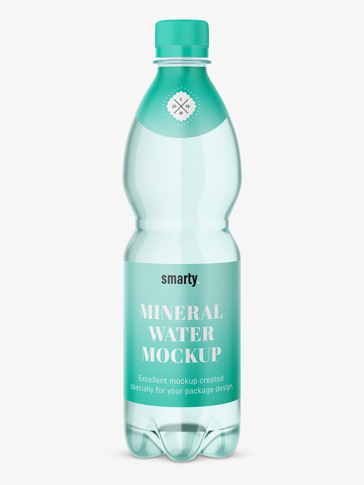 Glass bottle with mineral water mockup - Smarty Mockups