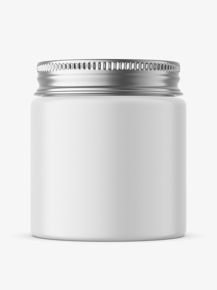 Silver lid glossy jar