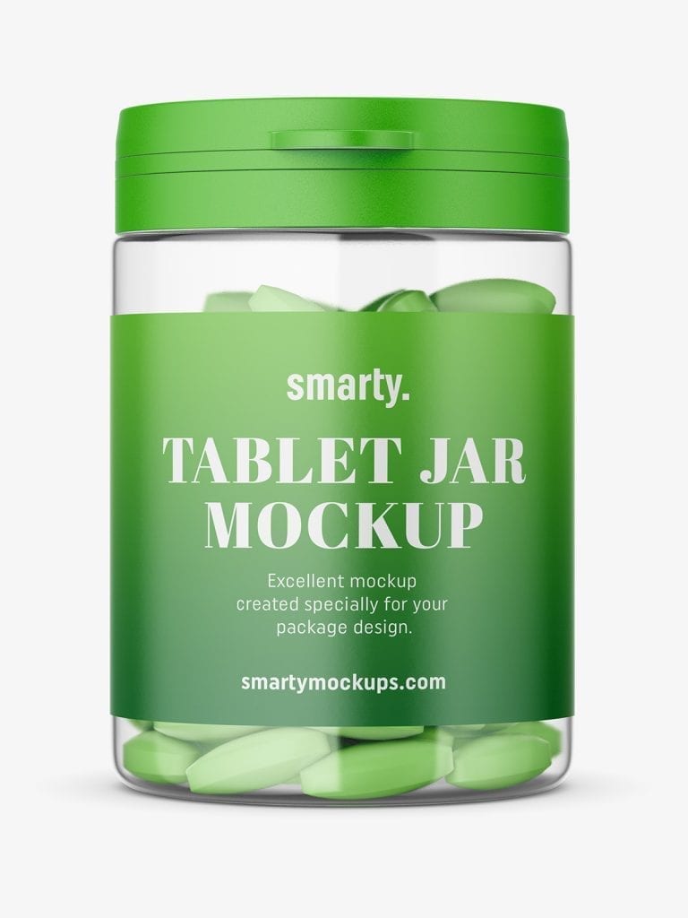 Tablets bottle mockup - Smarty Mockups