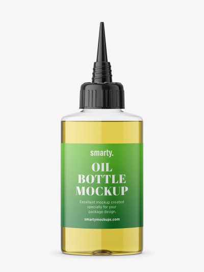 Cosmetic bottle with oil - Smarty Mockups