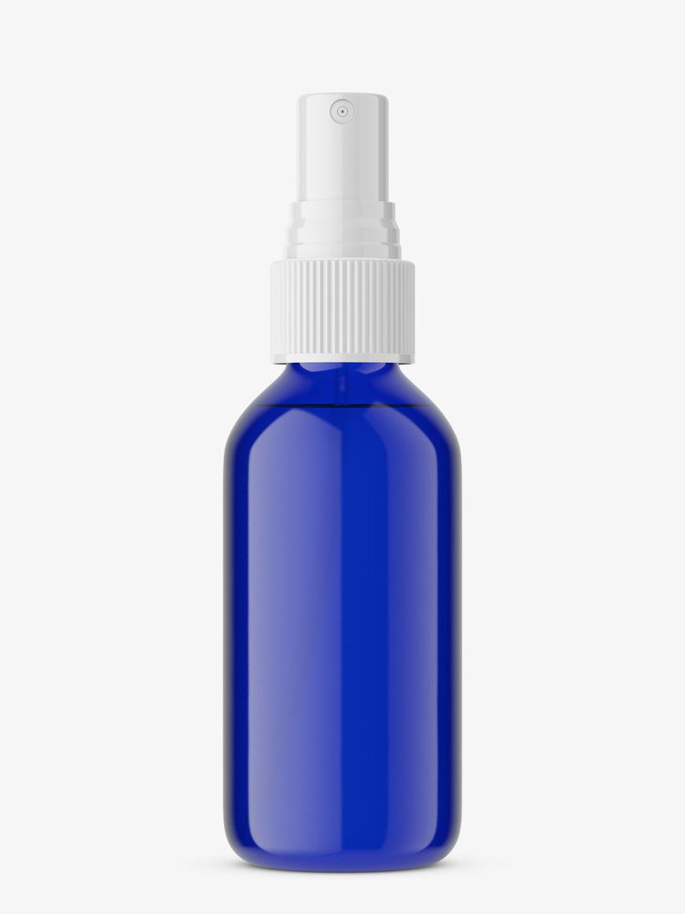 Cobalt spray bottle mockup