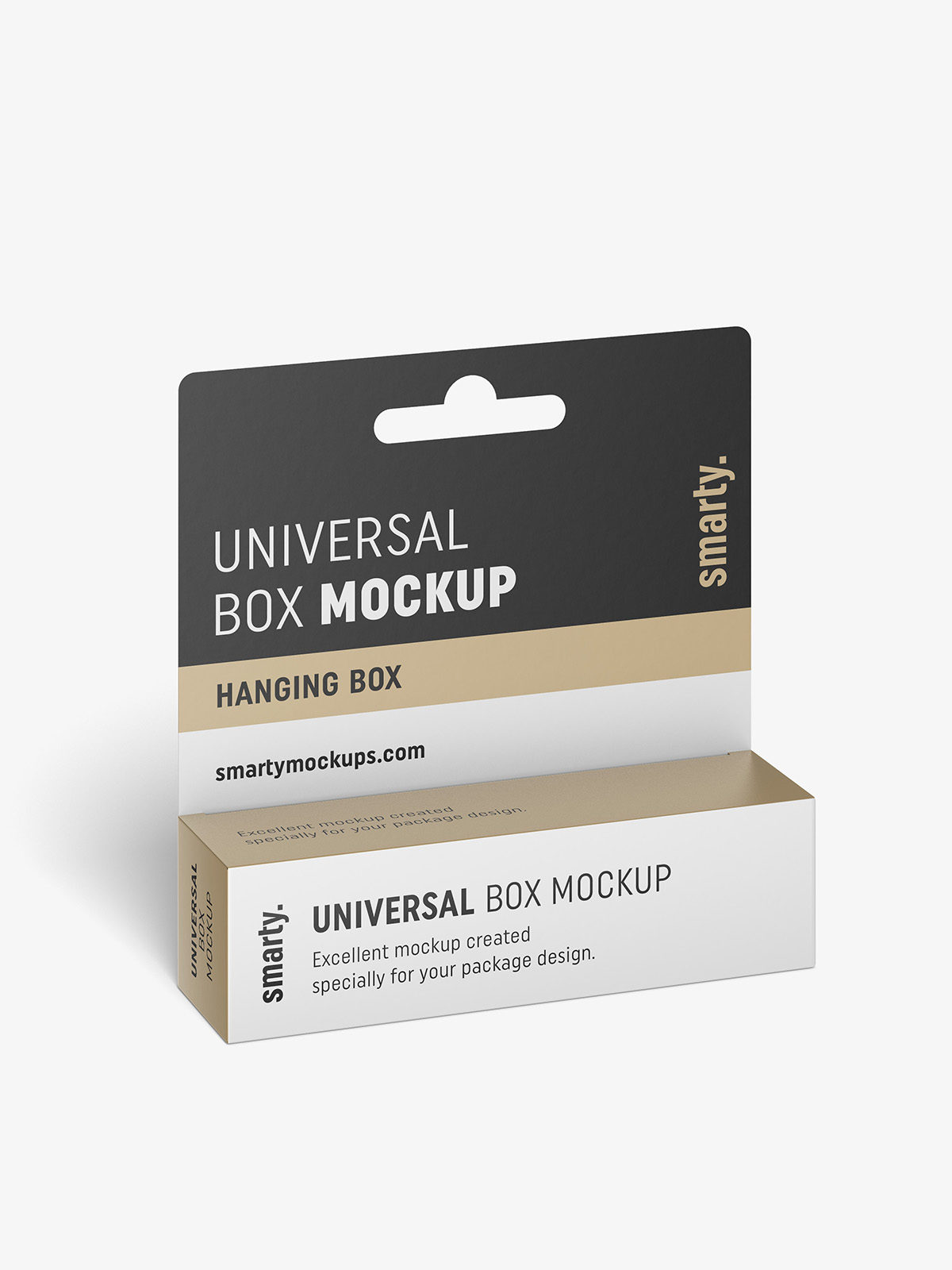 Download Hanging box mockup / 110x30x30 - Smarty Mockups