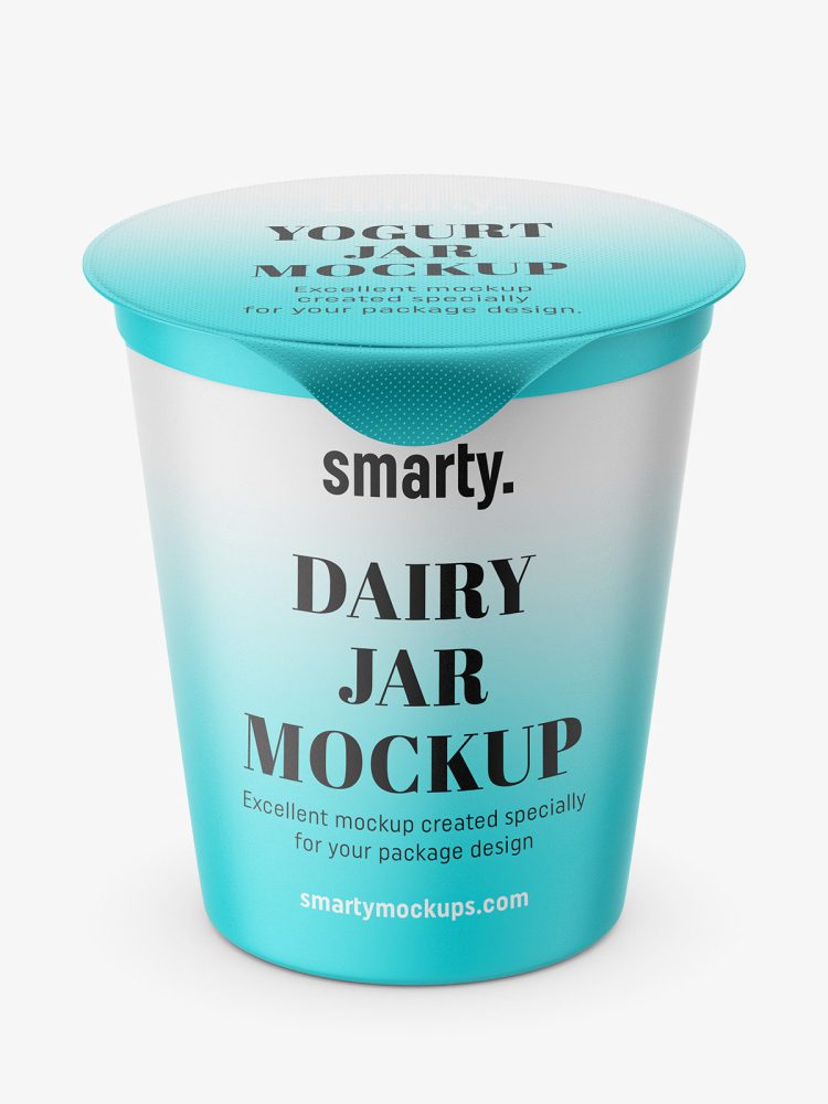 Yogurt mockup / top view