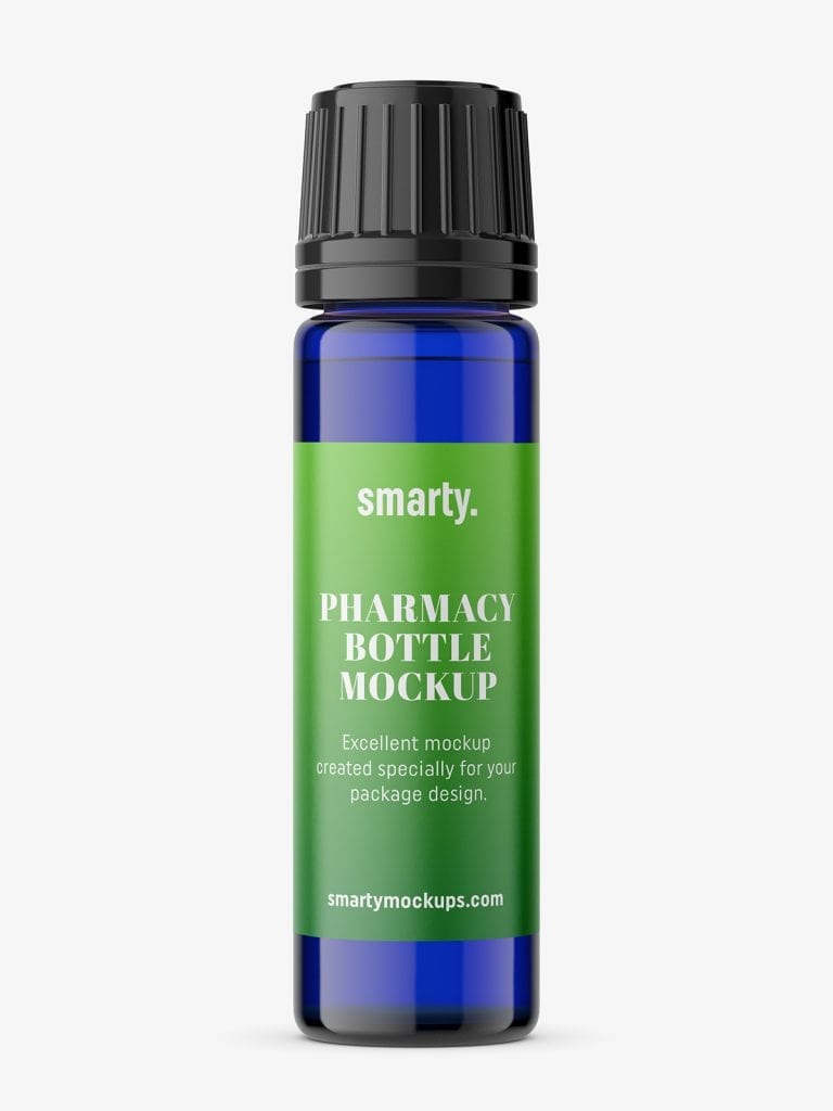 Download Cobalt bottle mockup / 10ml - Smarty Mockups