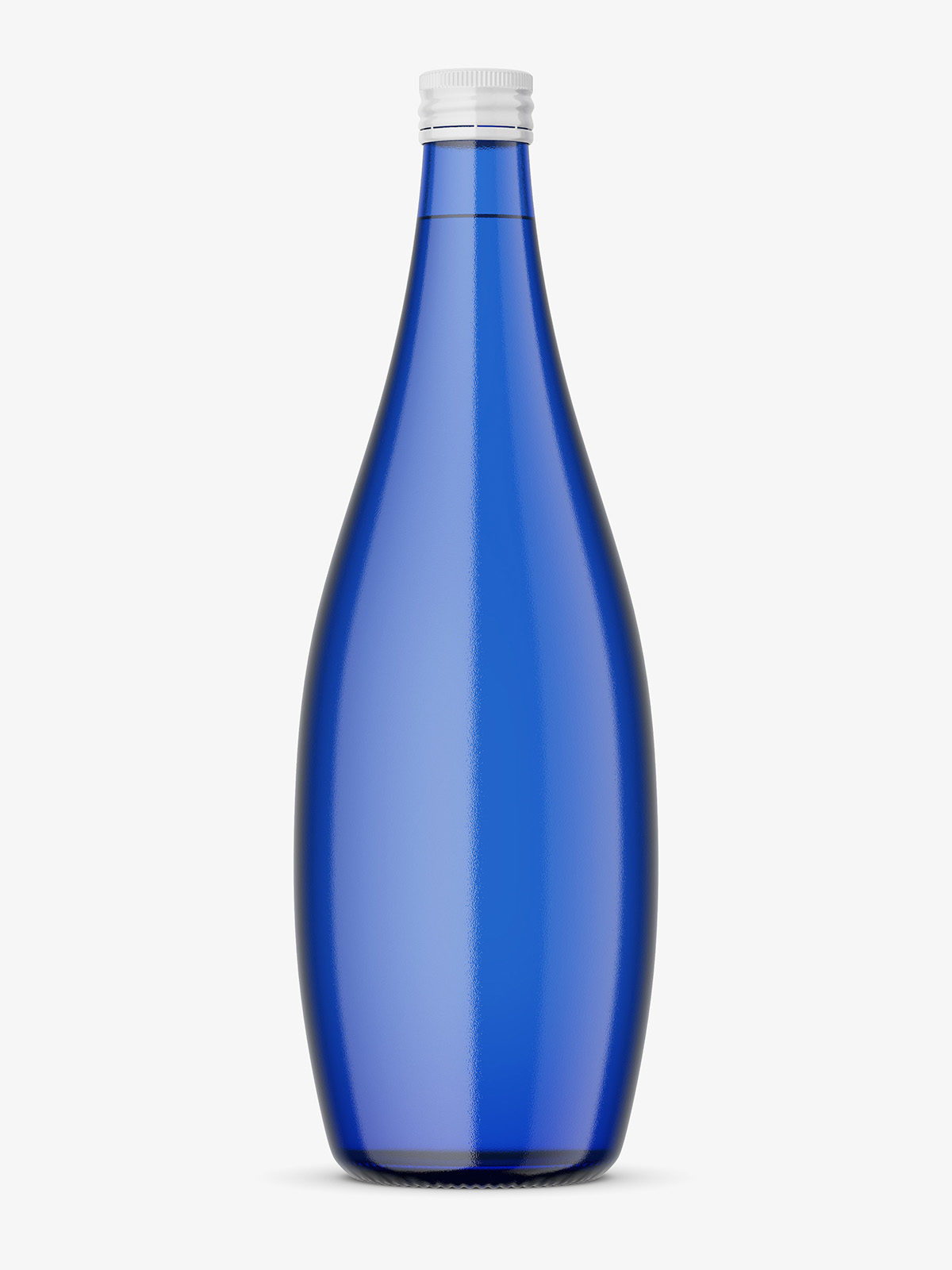 Blue glass bottle with mineral water mockup - Smarty Mockups