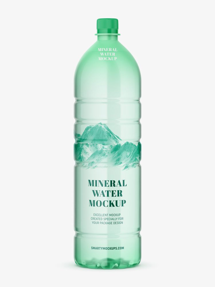 Mineral water bottle mockup / green
