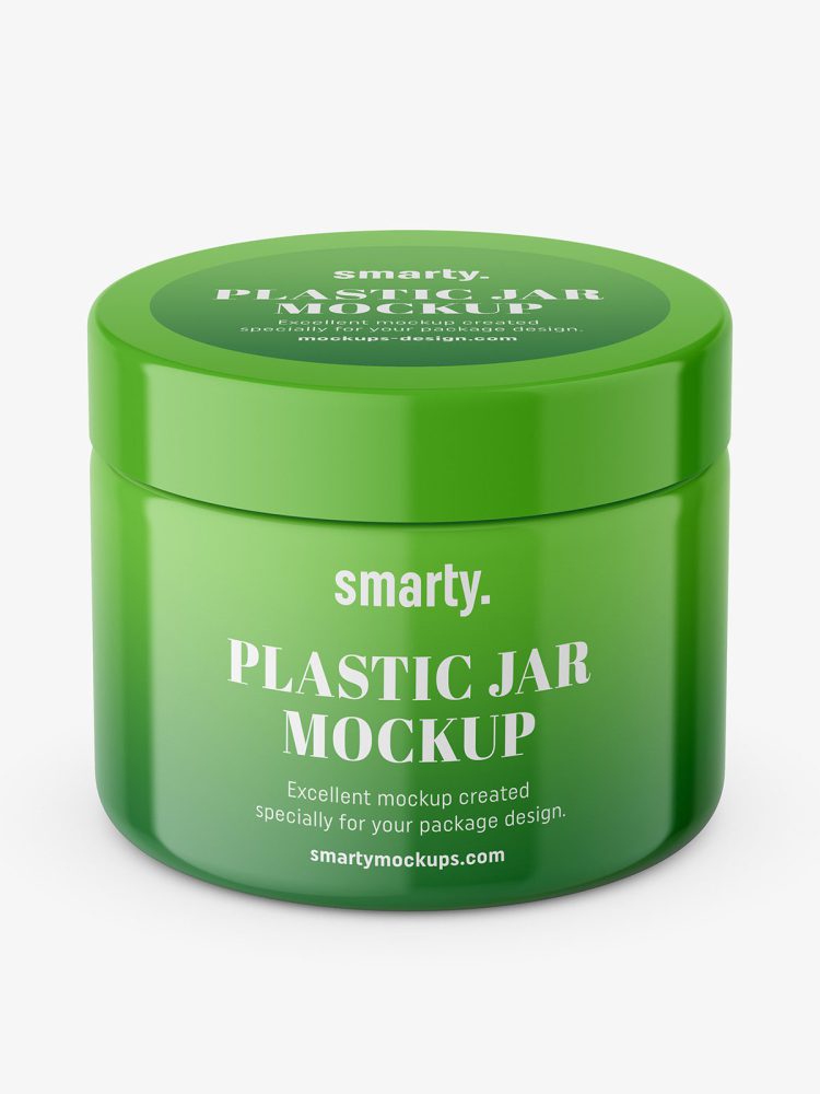Plastic jar mockup / top view