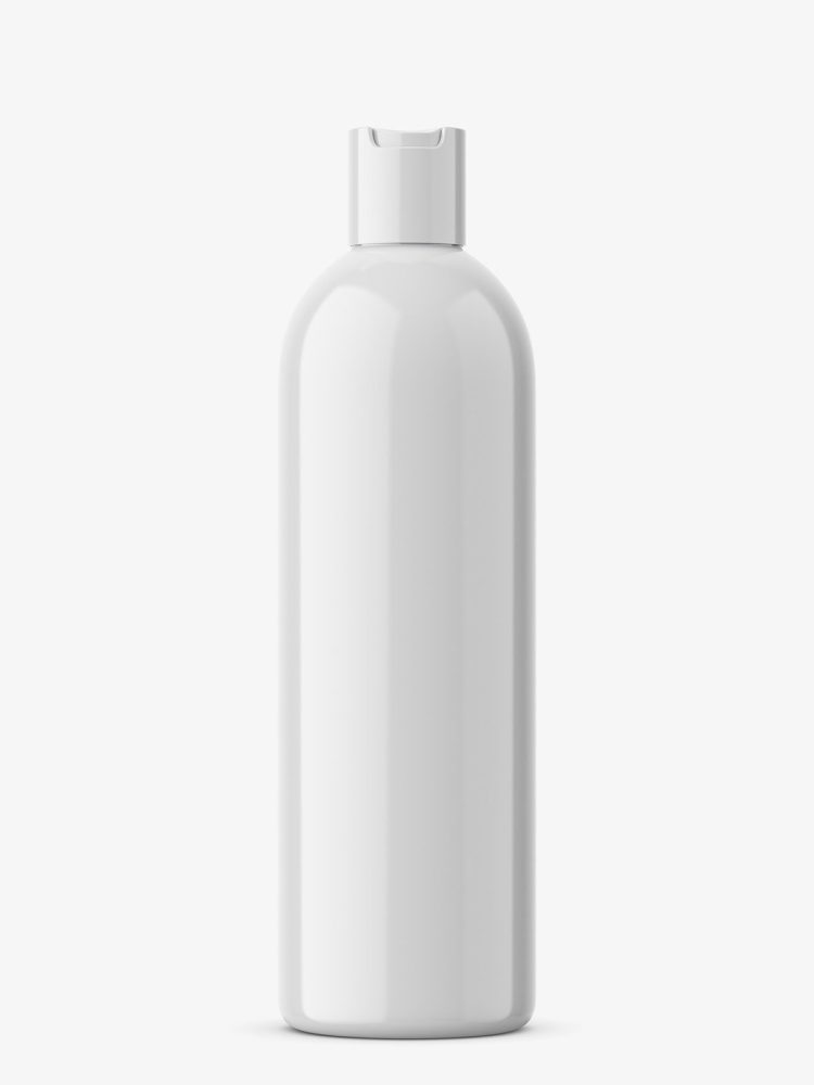 Bottle with disc top mockup / white