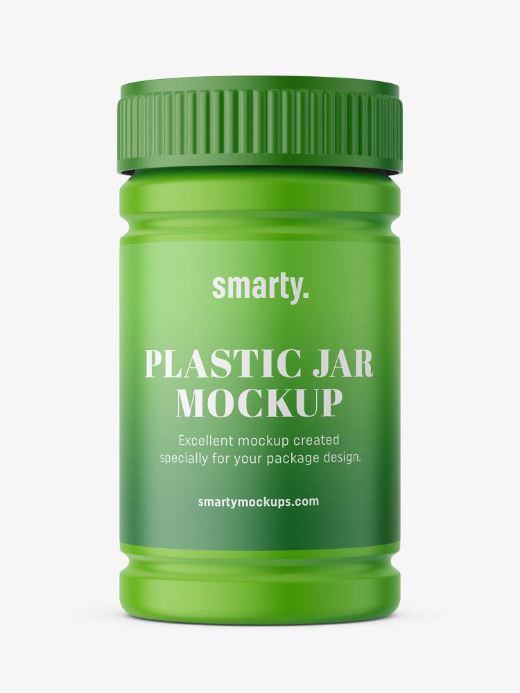 Plastic pharmacy jar mockup