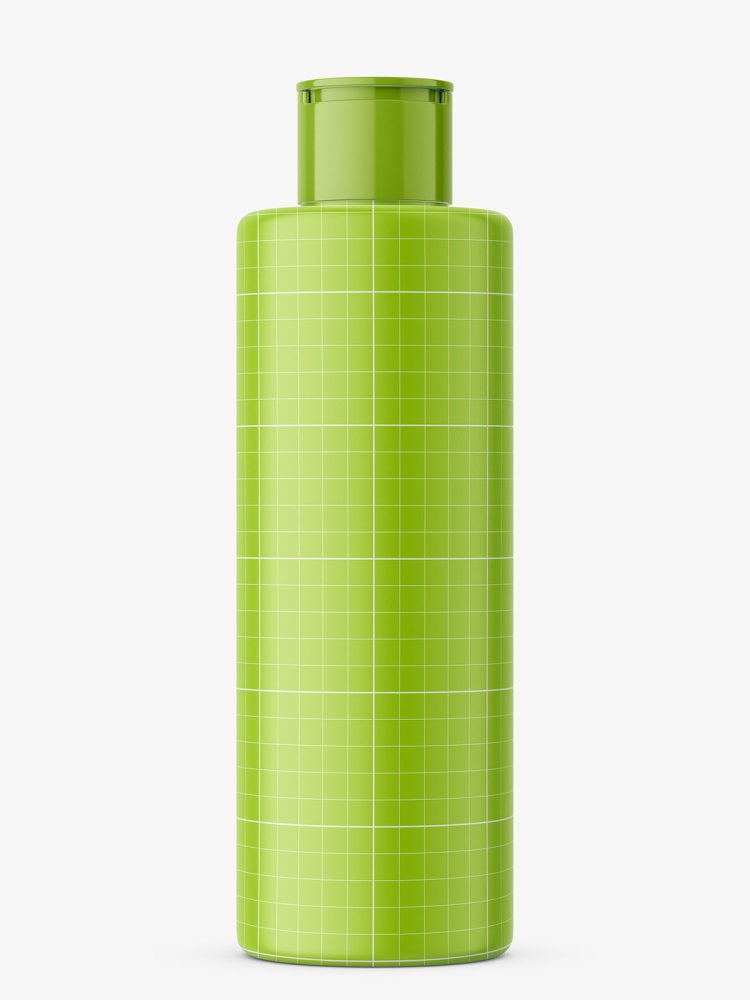 Plastic cosmetic oil bottle mockup