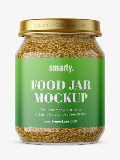 Old style mustard jar mockup - Smarty Mockups