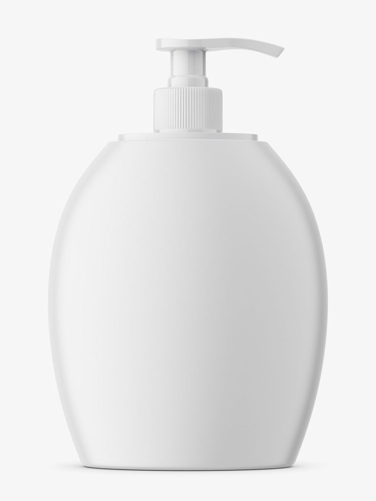 Shampoo bottle with pump mockup