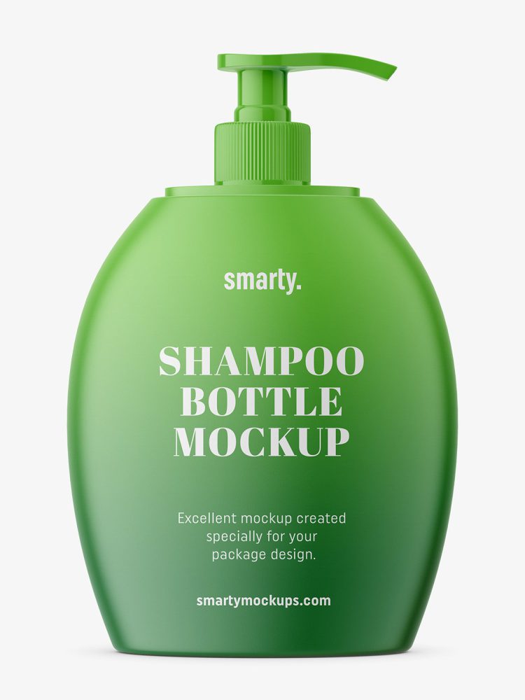 Shampoo bottle with pump mockup