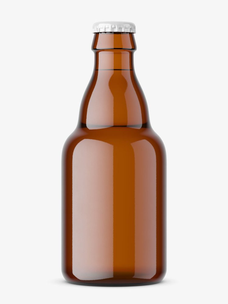 Small beer bottle mockup