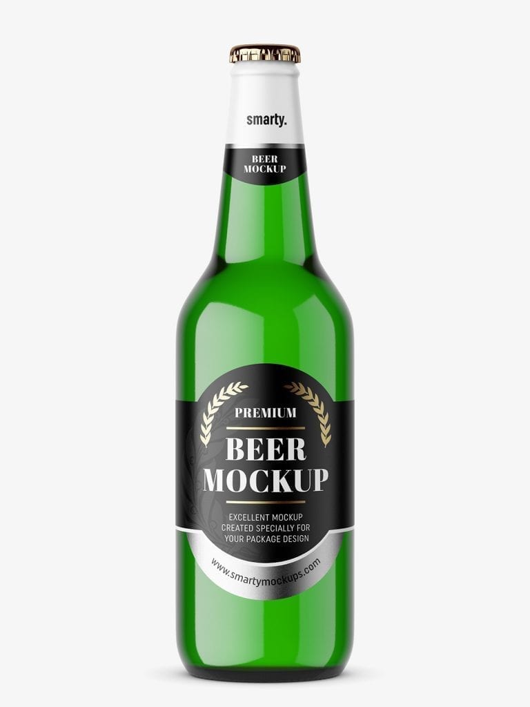 Download Beer bottle mockup / green - Smarty Mockups