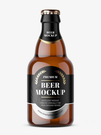 Small beer bottle mockup / green - Smarty Mockups