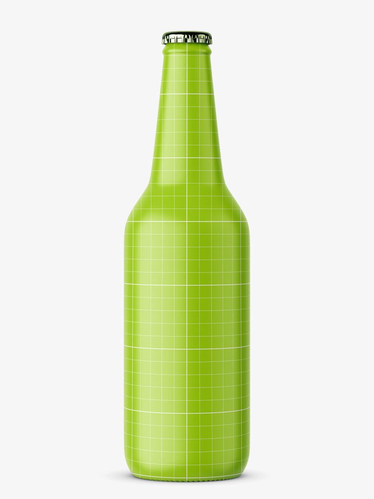 Beer bottle mockup / green
