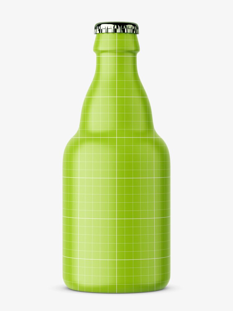 Small beer bottle mockup / green