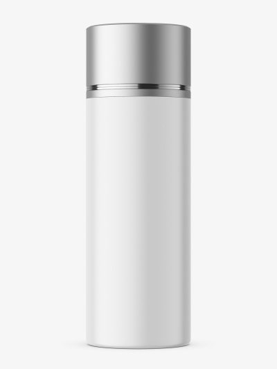 Cylinder bottle with silver cap
