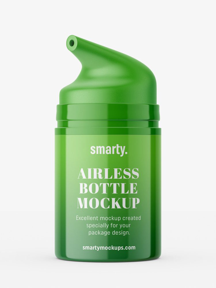 Cosmetic bottle with airless pump mockup