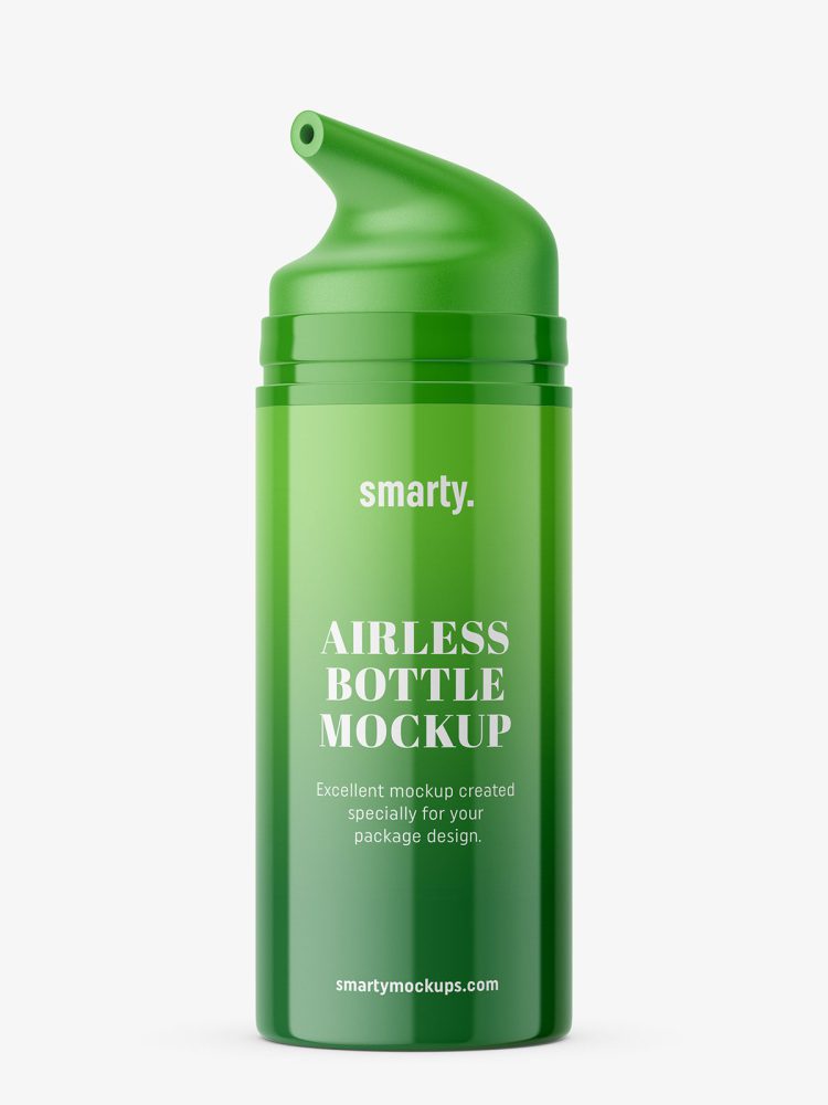 Airless glossy bottle mockup