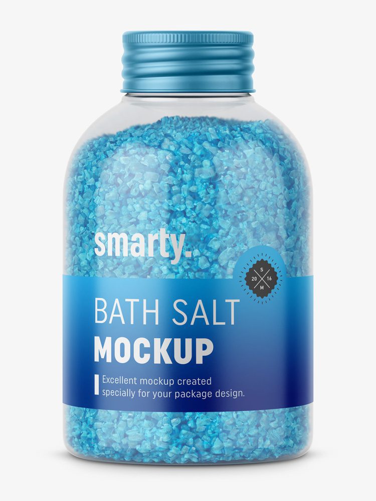 Bath salt mockup / blue