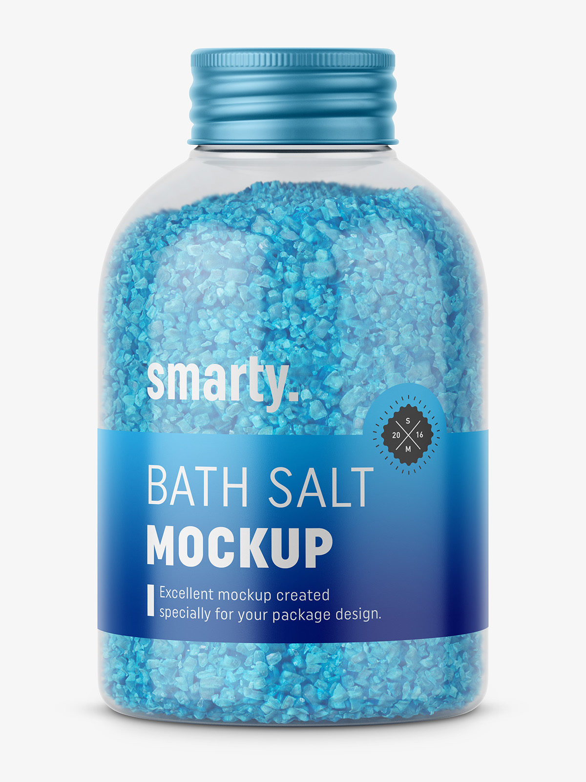 Bath salt mockup / blue - Smarty Mockups