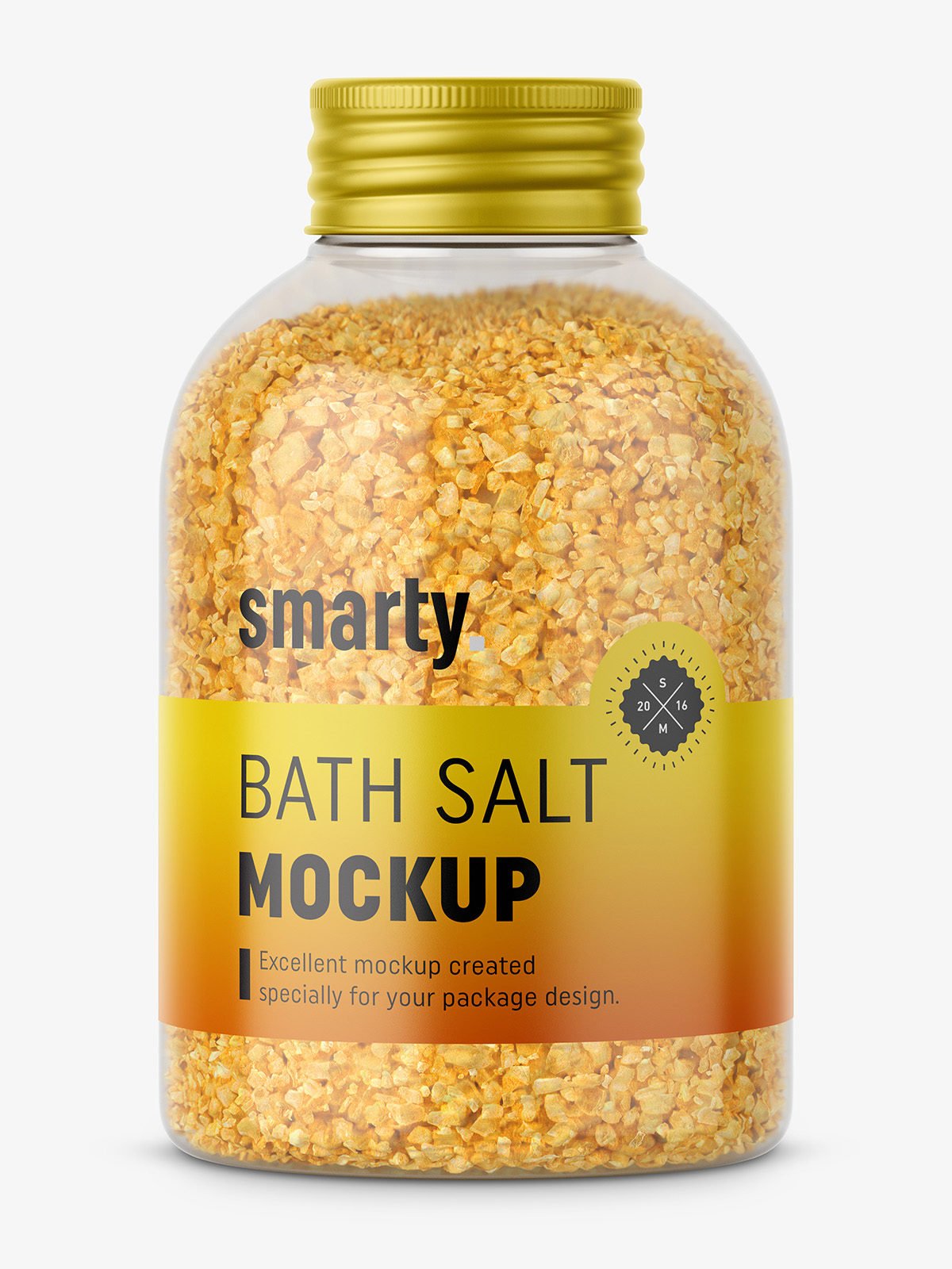 Download Bath salt mockup / yellow - Smarty Mockups