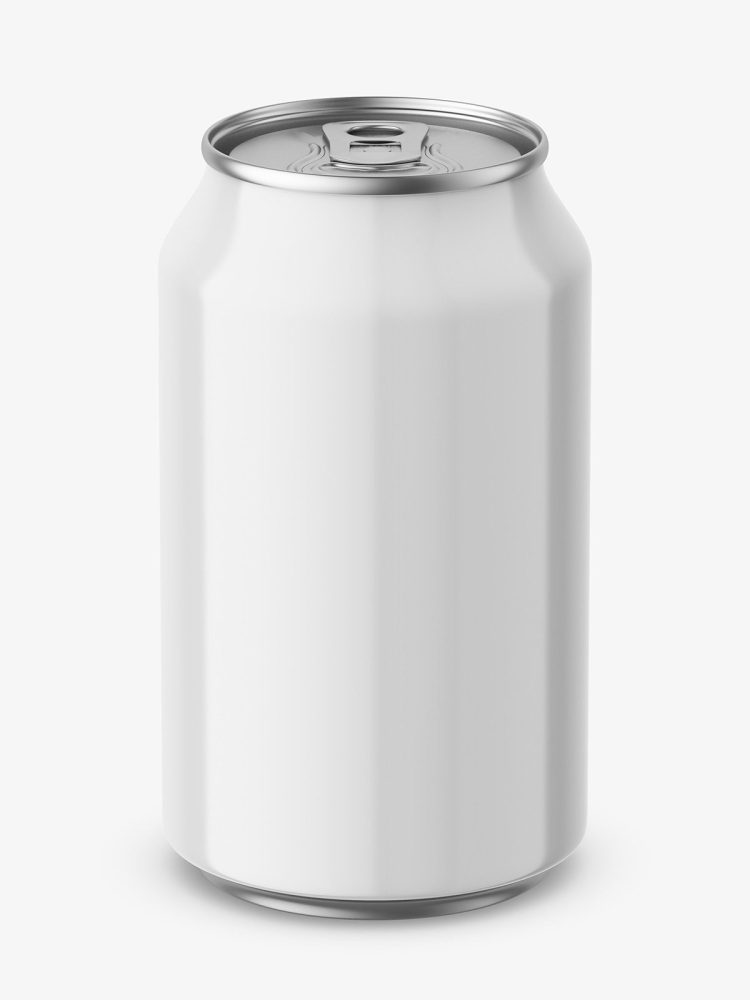 Glossy beer can mockup / 330 ml