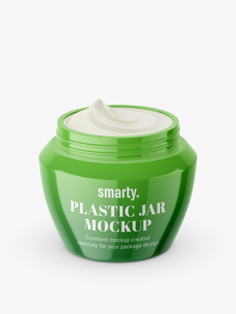 Beauty jar mockup / opened