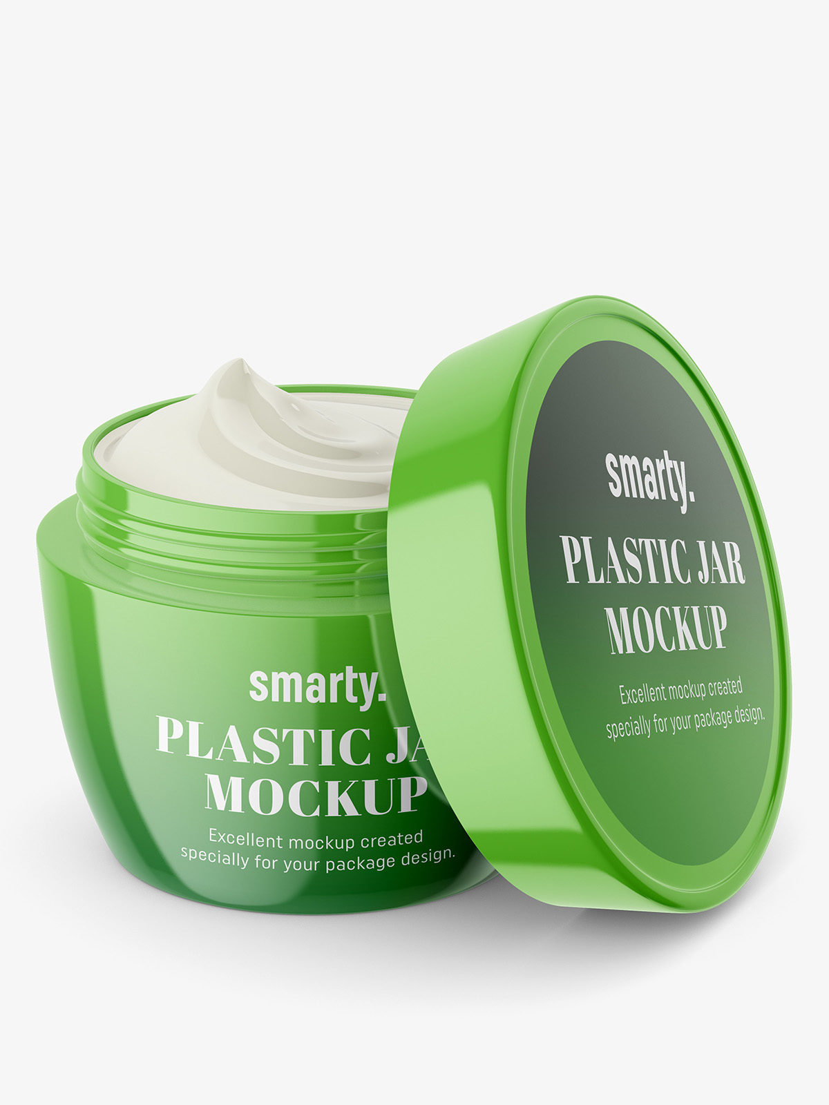 Download Cosmetic cream mockup / half opened - Smarty Mockups