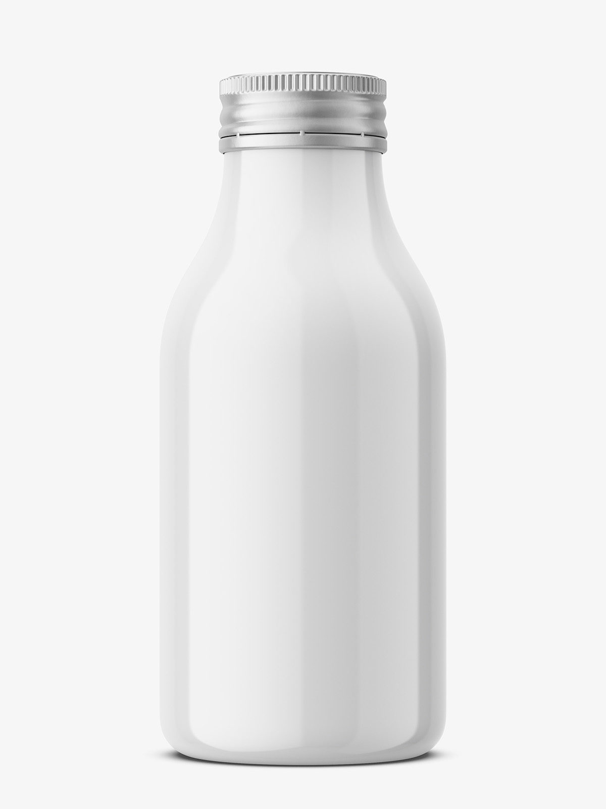 Glossy bottle with silver cap mockup - Smarty Mockups