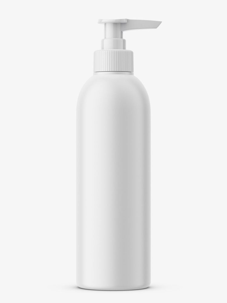 Matt plastic bottle with pump mockup