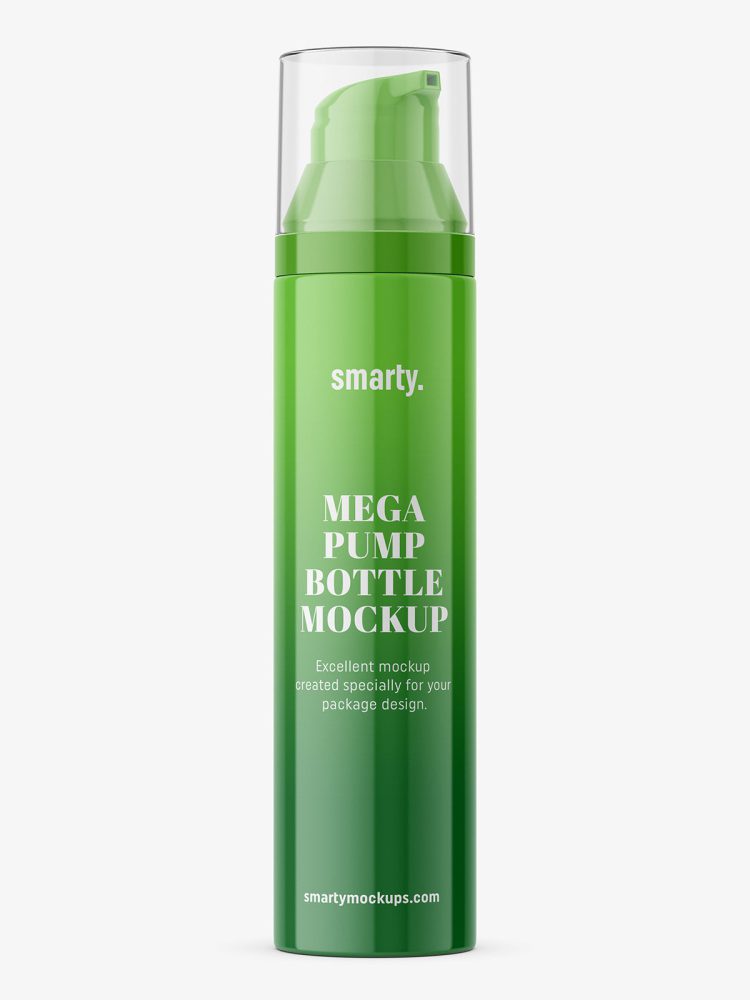 Matt bottle with metallic micro pump