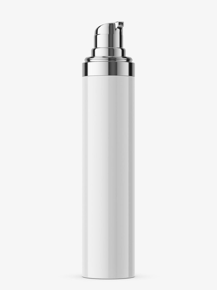 Glossy bottle with metallic micro pump