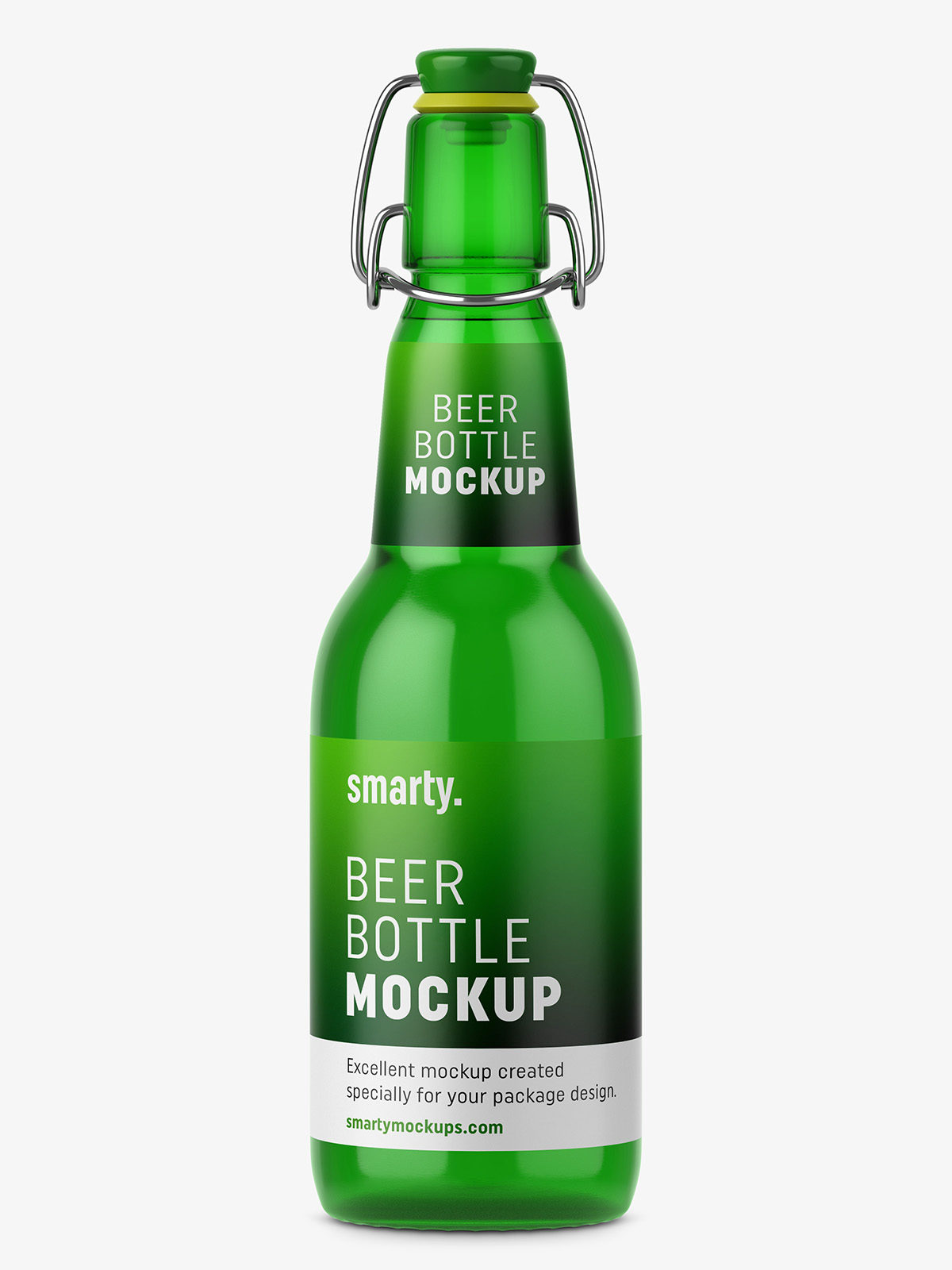 Green bottle with swing top - Smarty Mockups