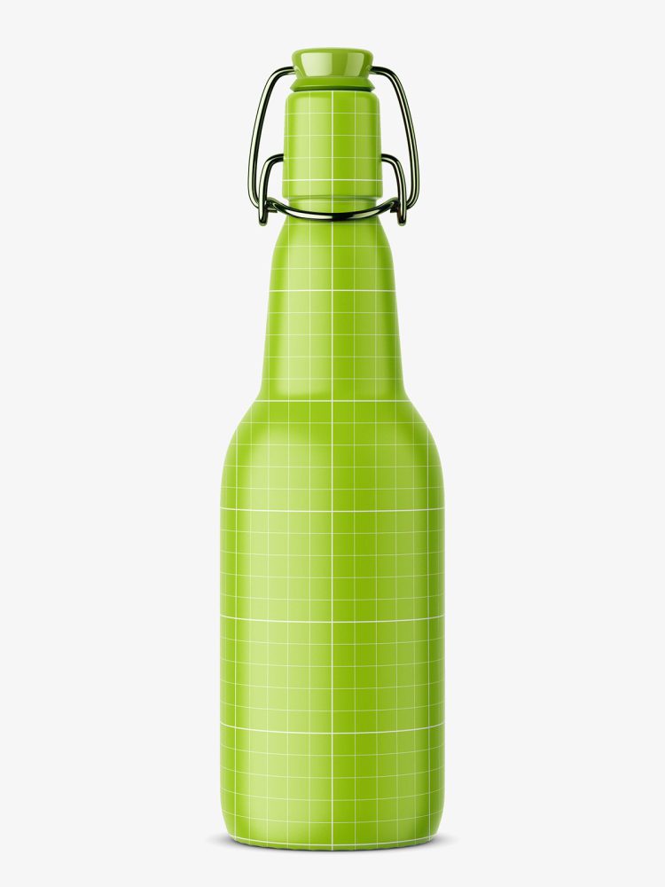 Green bottle with swing top