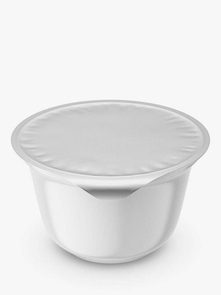 Yogurt mockup container / top view