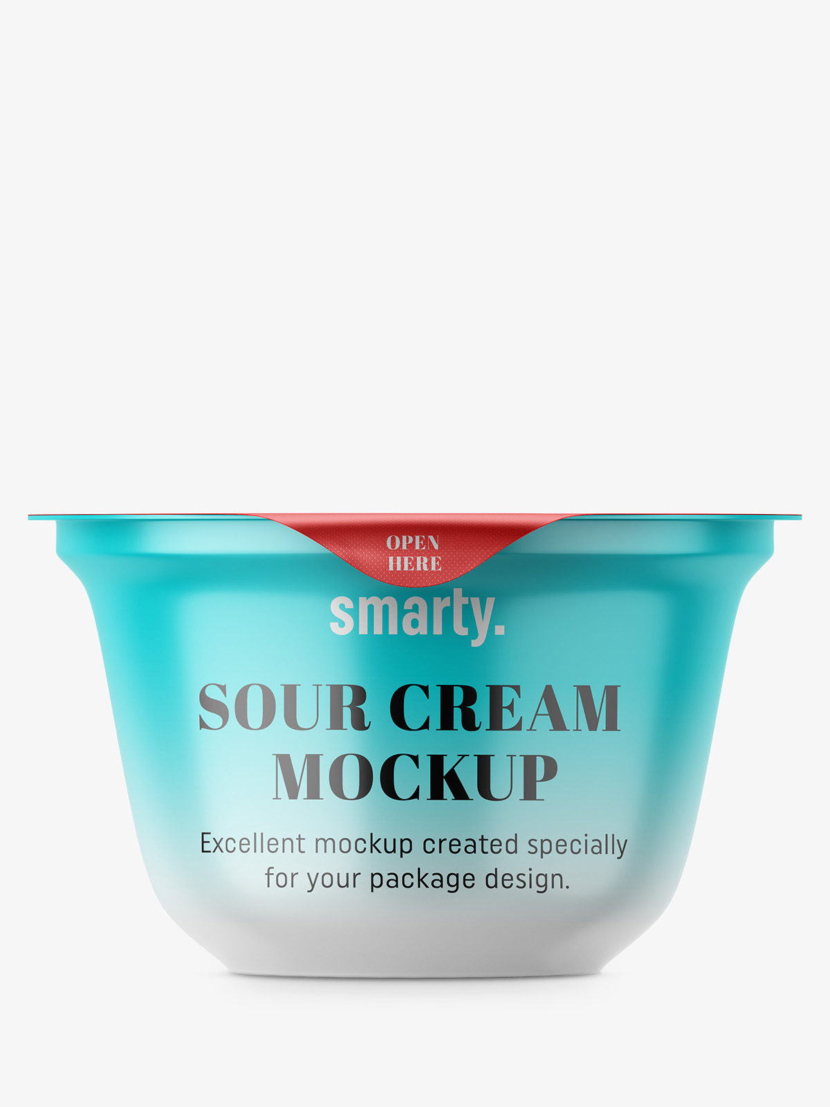 Download Yogurt mockup container / front view - Smarty Mockups