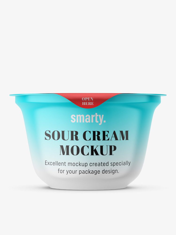 Yogurt mockup container / front view