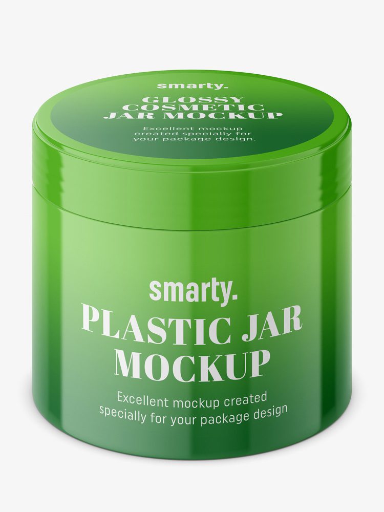 Short glossy jar mockup